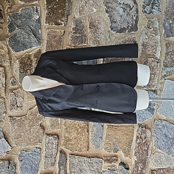 TheoryBlack wool Jacket Blazer Black Stretch Pocket Notch Lapel Button Lined 4